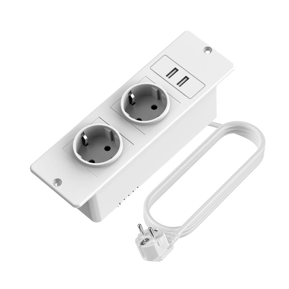 EU 표준 화이트 매립형 멀티탭, 2개의 USB A 포 - Commercial Kitchen Worktops 리뷰 및 가격